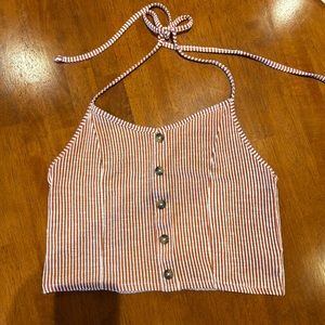 American Eagle cropped halter top